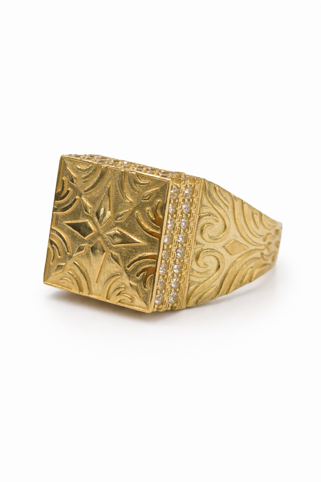 10K MODERN YELLOW GOLD SMALL SQUARE ROSETTA RING – 11 – JY Jewelry Wholesale