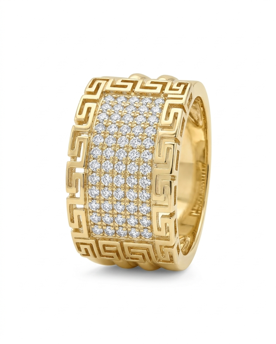 14K CZ RING WITH TWIST UNDERNEATH – 8.5 – JY Jewelry Wholesale