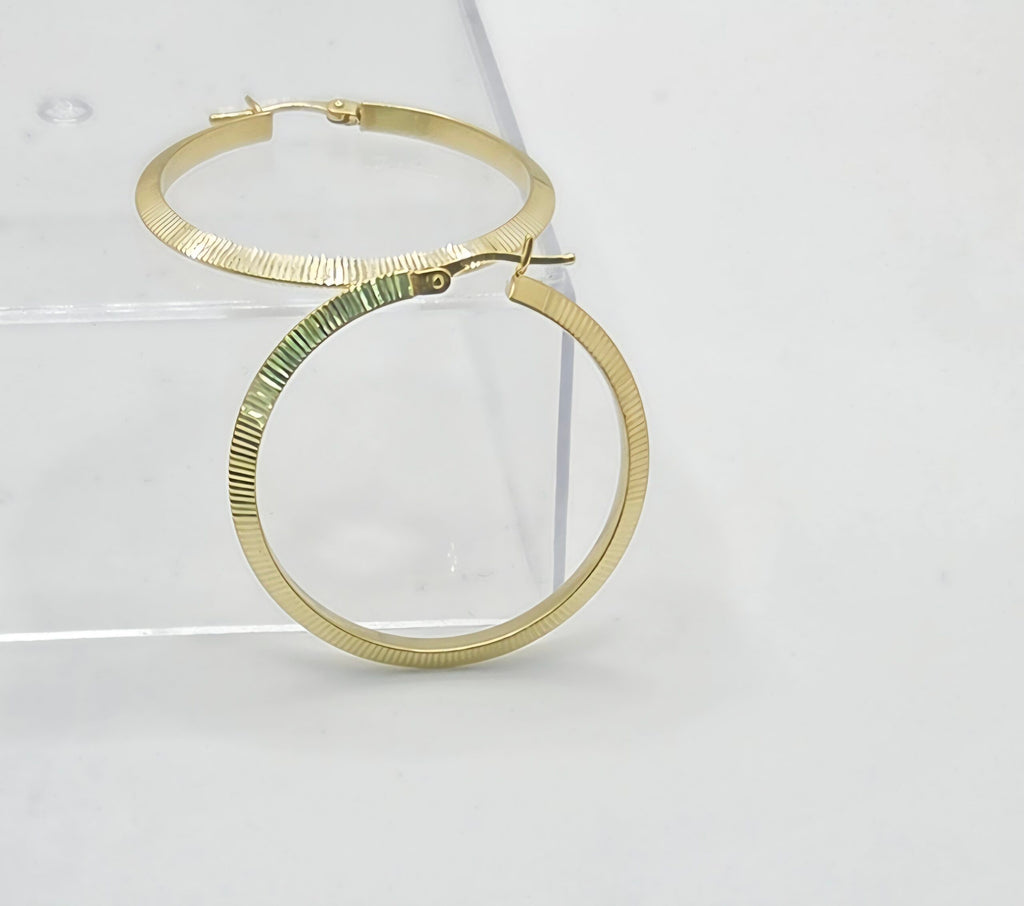 10K STRAIGHT CUT HOOPS EARRINGS – 4 – JY Jewelry Wholesale