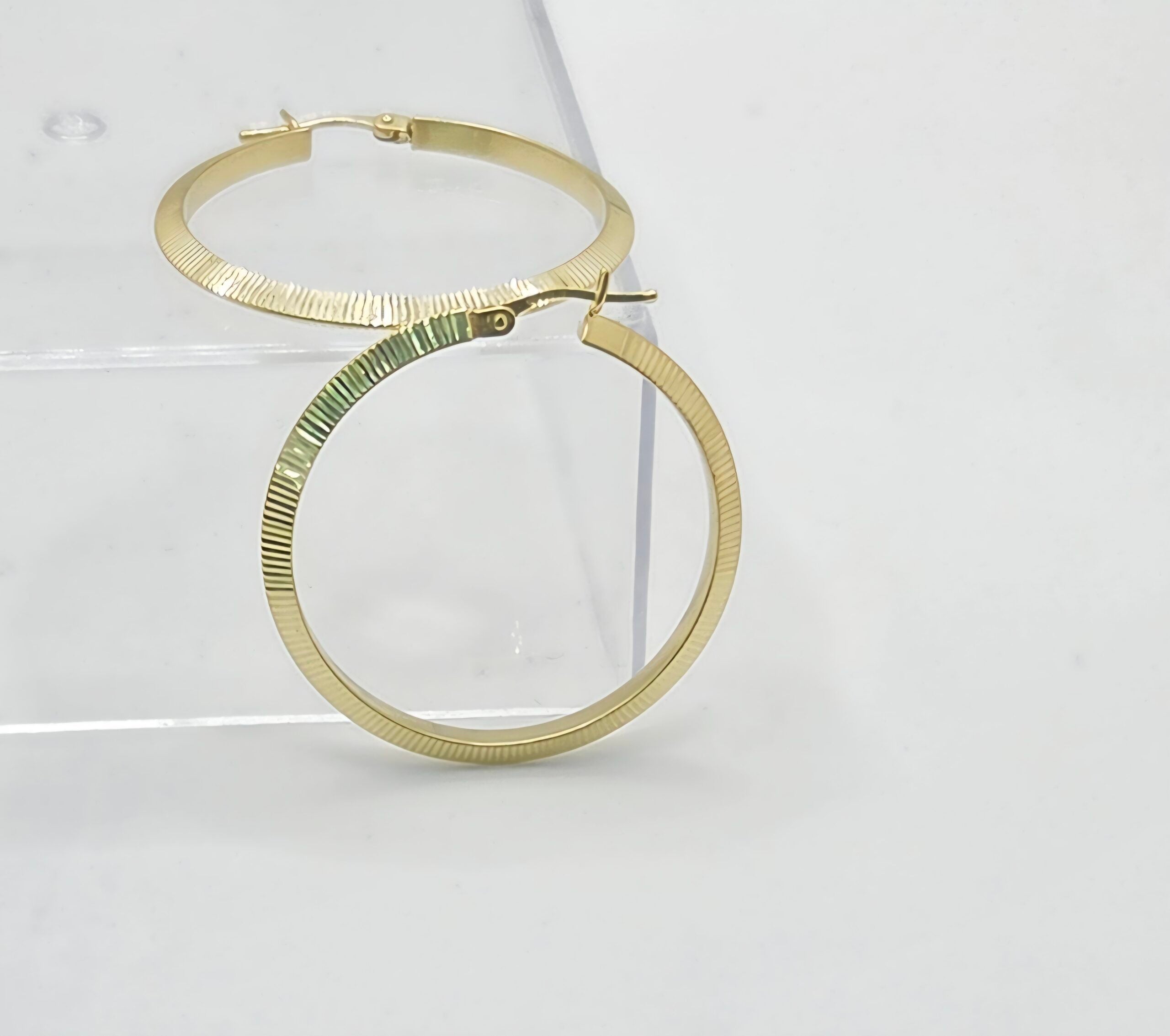 10K STRAIGHT CUT HOOPS EARRINGS – 4 – JY Jewelry Wholesale