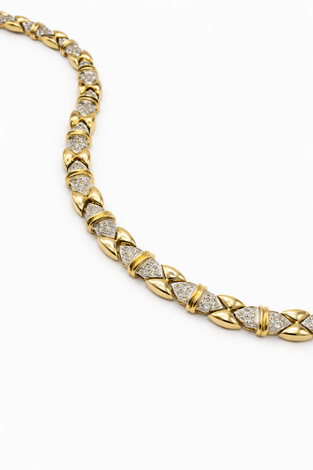 10K WHITE GOLD "X" DESIGN DIAMOND WOMAN'S BRACELET – 7" – JY Jewelry Wholesale