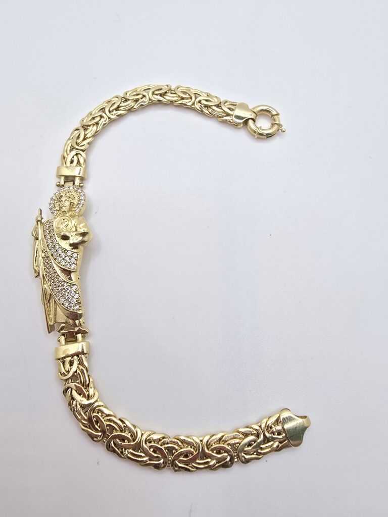 10K SAN JUDAS BYZENTINE BRACELET – 7.5" 7MM – JY Jewelry Wholesale