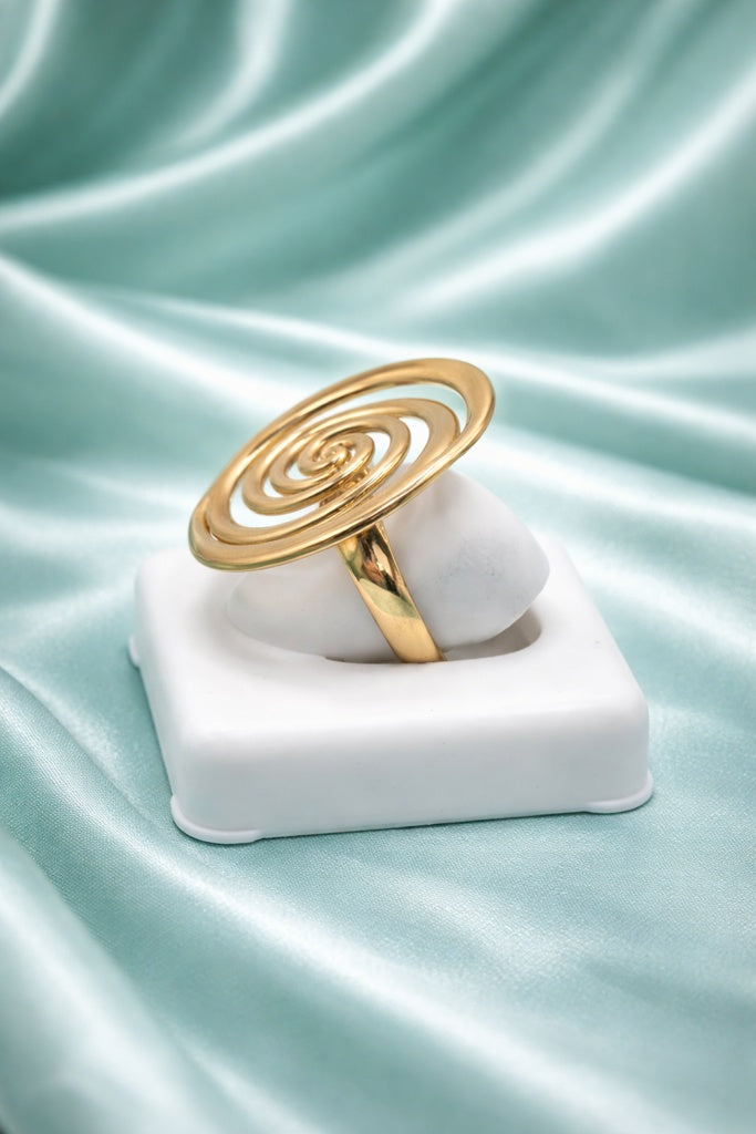 10K MODERN SPIRAL RING – 8.5 – JY Jewelry Wholesale