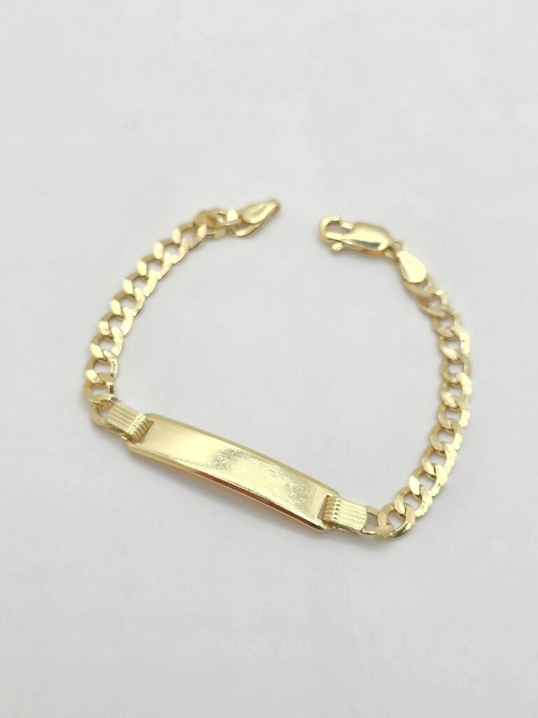 10K BABY ID CUBAN CURB FLAT BRACELET – 6" 4.5MM – JY Jewelry Wholesale