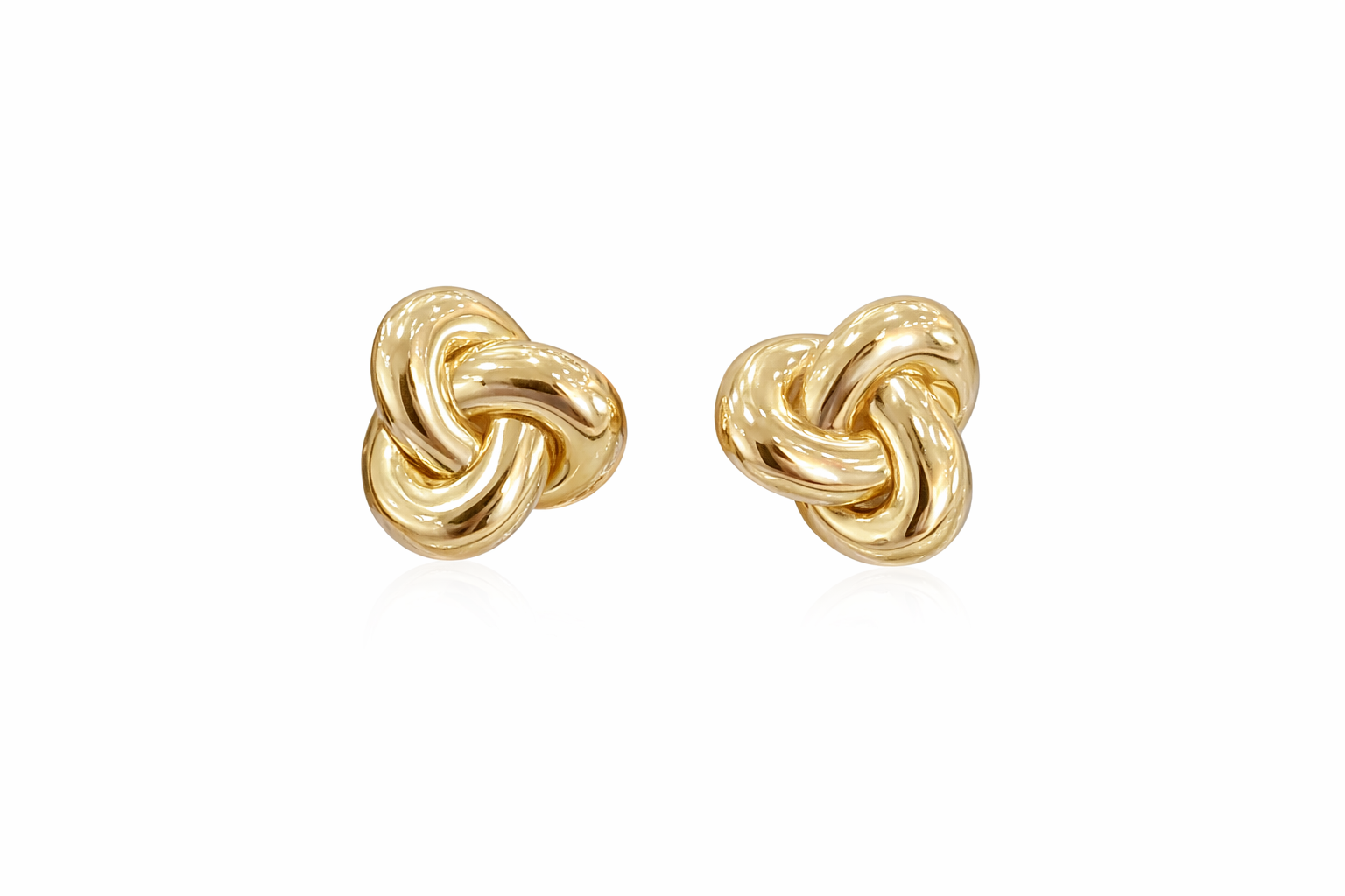 10K MODERN ROUND KNOT OMEGA BACK EARRINGS – JY Jewelry Wholesale