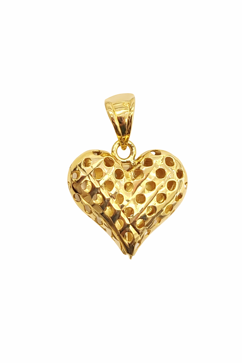 14K SMALL NET DESIGN HEART PENDANT – SMALL – JY Jewelry Wholesale
