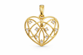 14K CZ DETAILS ABSTRACT DESIGN INSIDE HEART PENDANT – MEDIUM – JY Jewelry Wholesale
