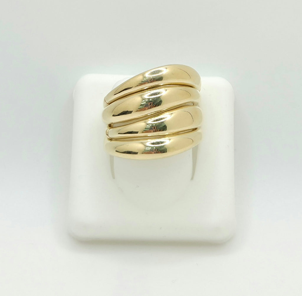 14K MODERN FOUR ROW RING – 7.5 – JY Jewelry Wholesale