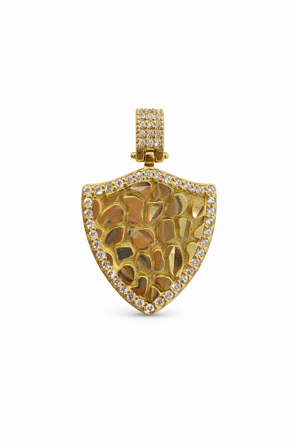 10K NUGGETS SHIELD PENDANT – JY Jewelry Wholesale