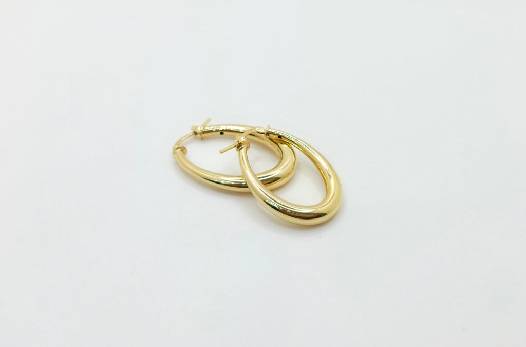 10K LARGE MODERN OVAL HOOPS EARRINGS – JY Jewelry Wholesale