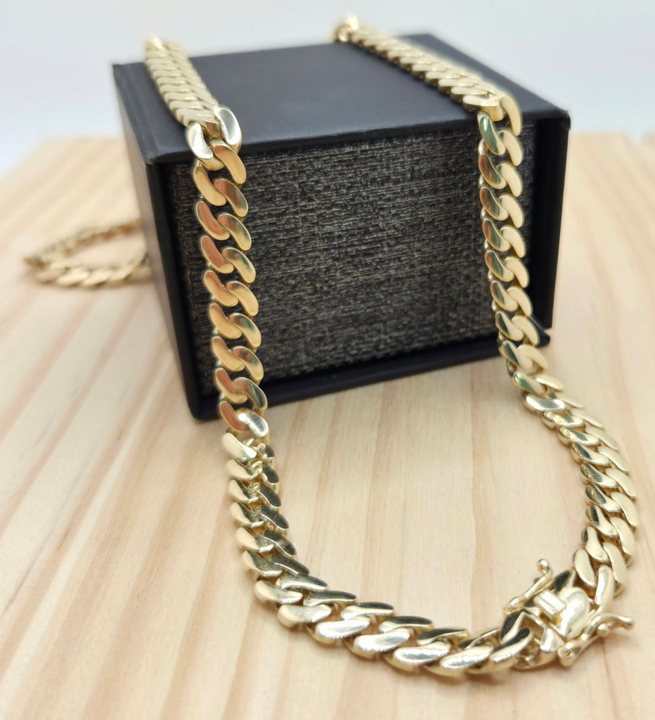 10K SEMISOLID MIAMI CUBAN CHAIN – 6MM 16" – JY Jewelry Wholesale