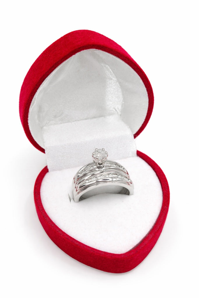 10K WHITE GOLD AND DIAMOND ENGAGEMENT WOMAN'S RING – 7 – JY Jewelry Wholesale