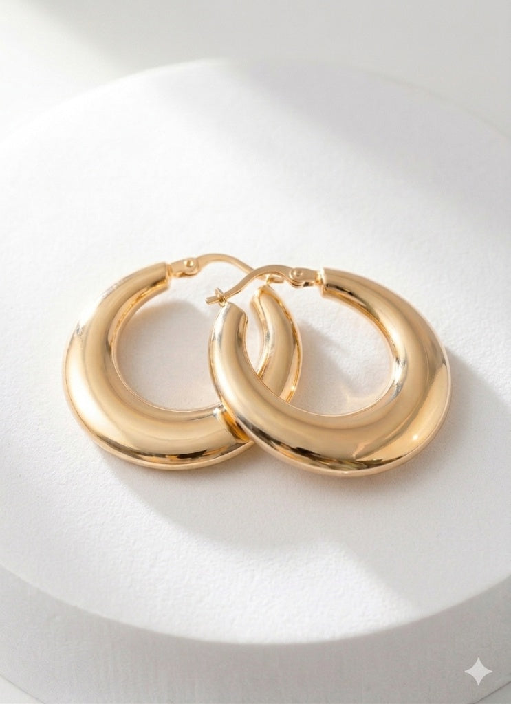 10K VINTAGE CRESCENT MOON DESIGN HOOPS EARRINGS – JY Jewelry Wholesale