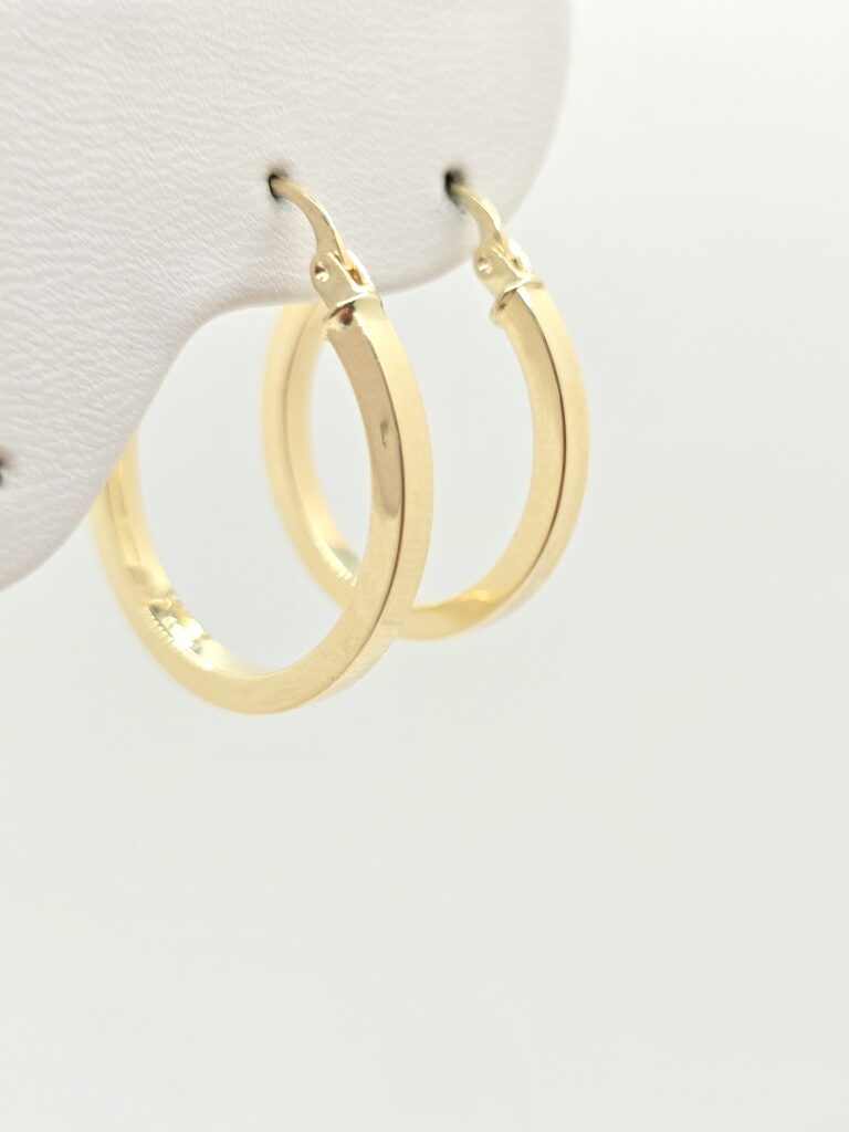 14K PLAIN STRAIGHT EDGE HOOPS EARRINGS – 3 2.5MM – JY Jewelry Wholesale