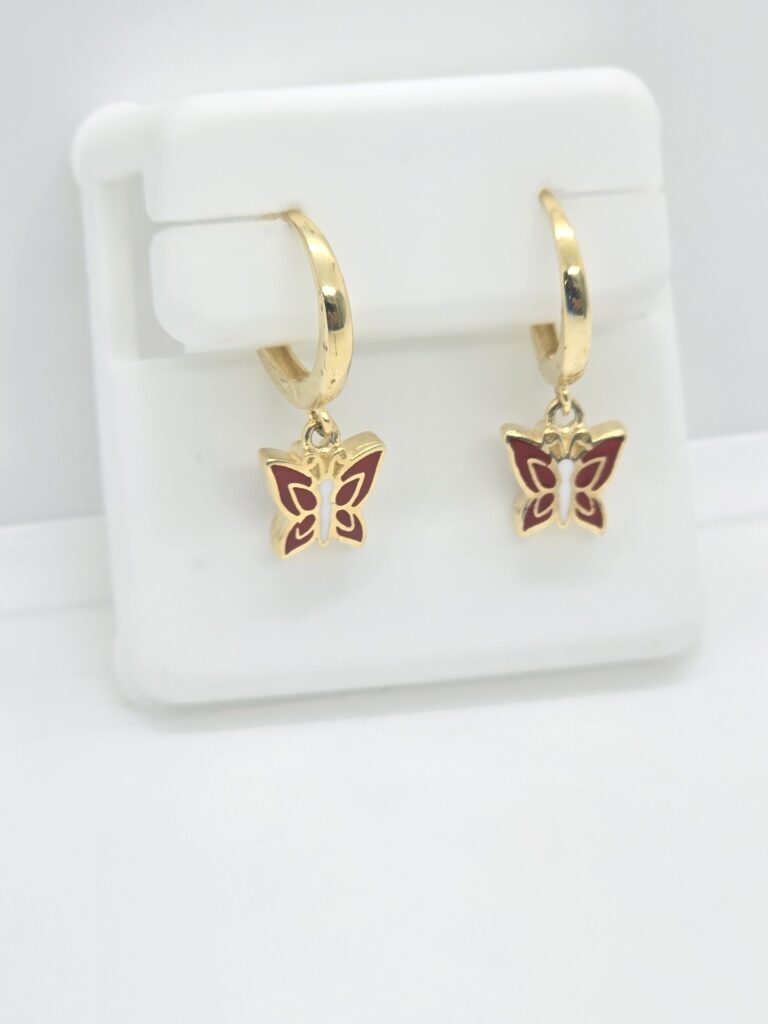 10K RED BUTTERFLY HOOP EARRINGS – JY Jewelry Wholesale