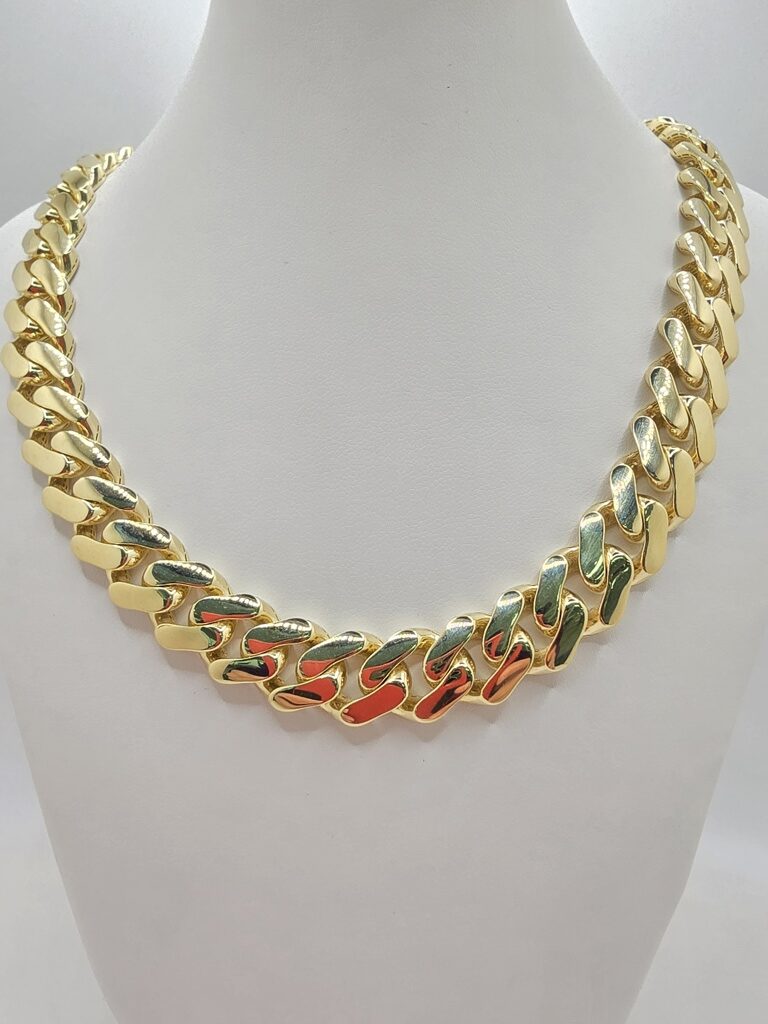 10K PLAIN CERTIFIED MONACO CHAIN – 13.5MM 24" – JY Jewelry Wholesale