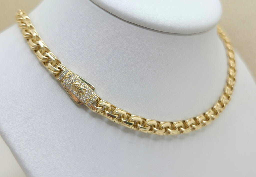 10K CHINO LINK CZ HEART NECKLACE – 16" 6MM – JY Jewelry Wholesale