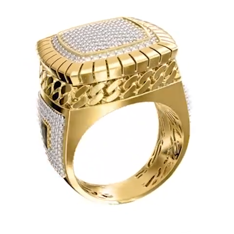 10K WHITE CZ SQUARE CERTIFIED MONACO RING – 11 – JY Jewelry Wholesale
