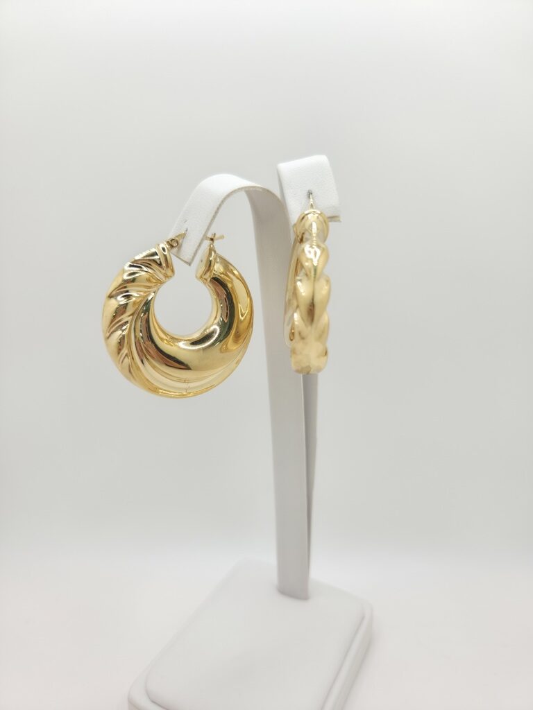 10K RETRO ROMAN STYLE HOOPS EARRINGS – JY Jewelry Wholesale