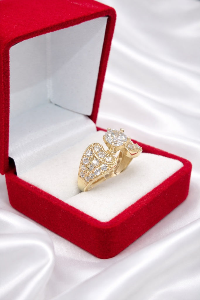 10K MODERN CZ DETAIL ROUND STONE PROMISE RING – 7.5 – JY Jewelry Wholesale