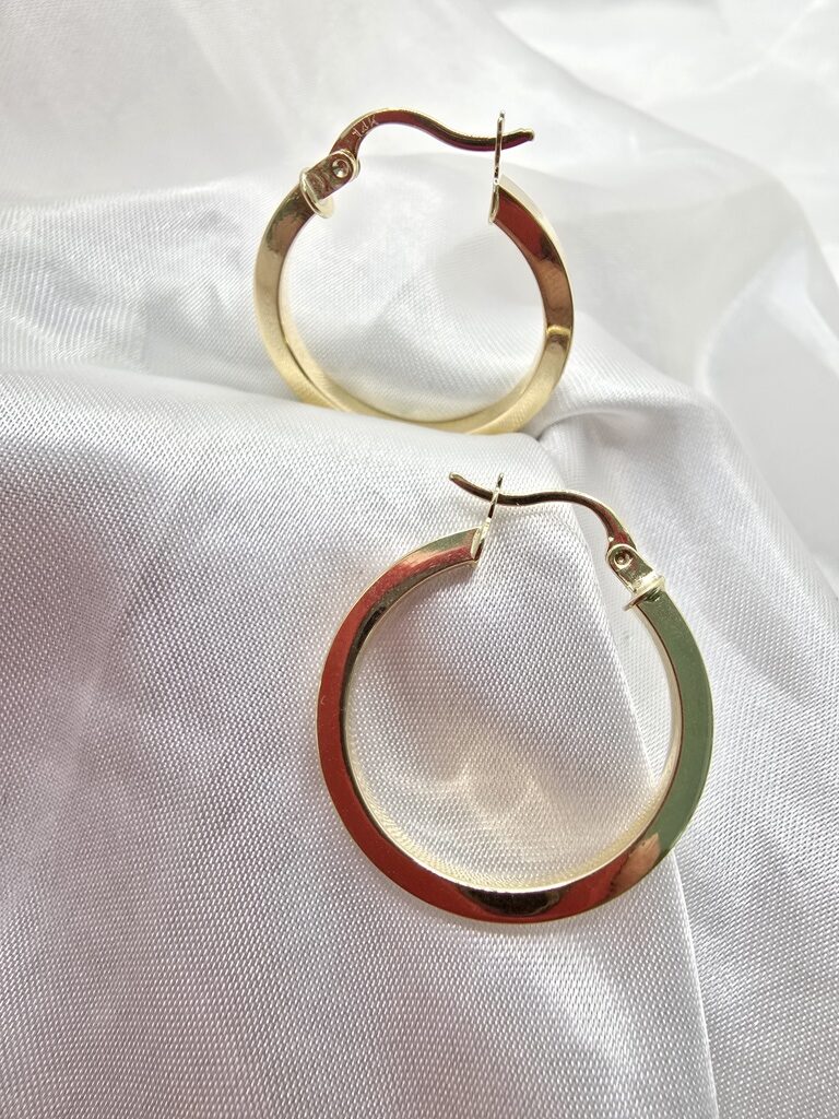 14K PLAIN STRAIGHT EDGE HOOPS EARRINGS – 3 2.5MM – JY Jewelry Wholesale