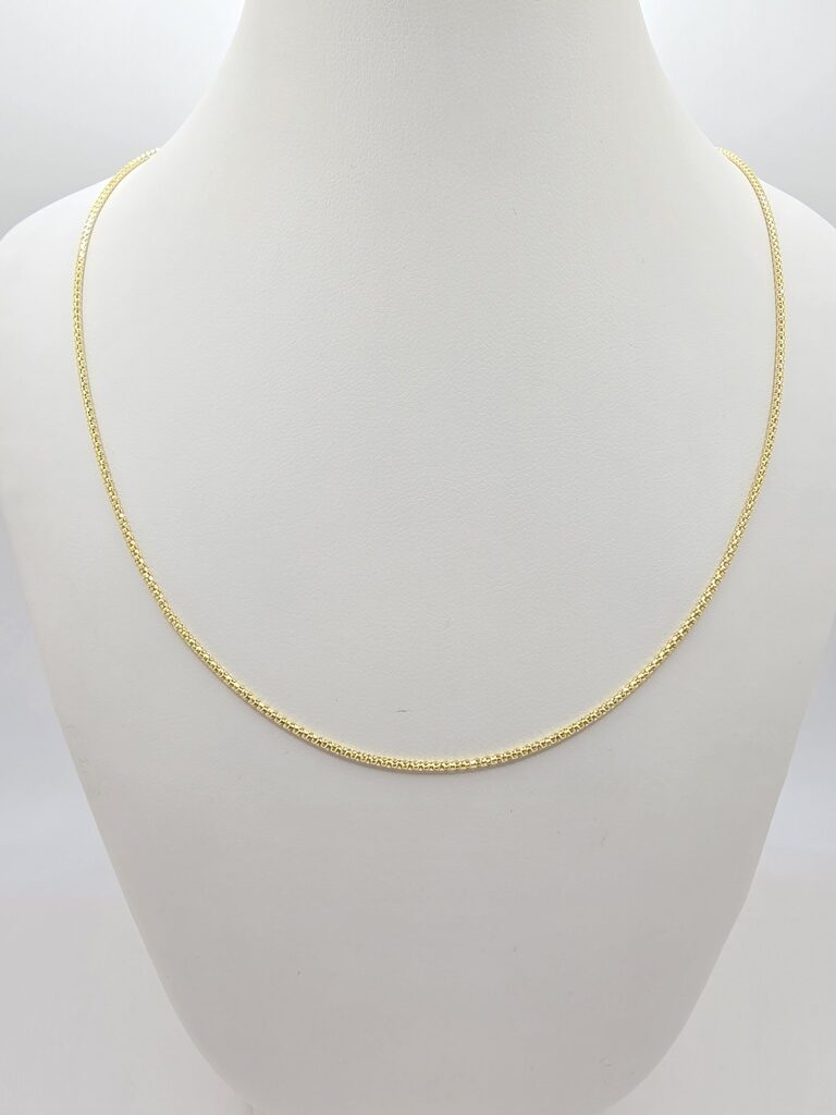 10K POP CORN CHAIN – 26" 2MM – JY Jewelry Wholesale