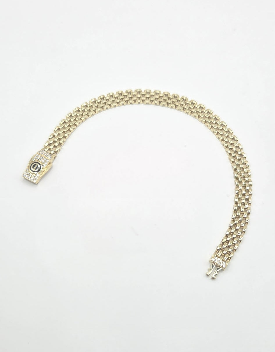 10K MODERN CZ DETAILS WATCH BRACELET – 7" 7MM – JY Jewelry Wholesale