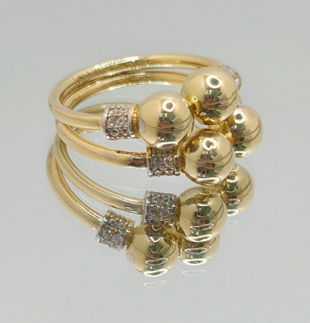 14K CZ SMALL BALLS RING – 8 – JY Jewelry Wholesale