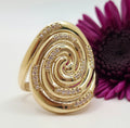 14K MODERN CZ SPIRAL RING – 7 – JY Jewelry Wholesale