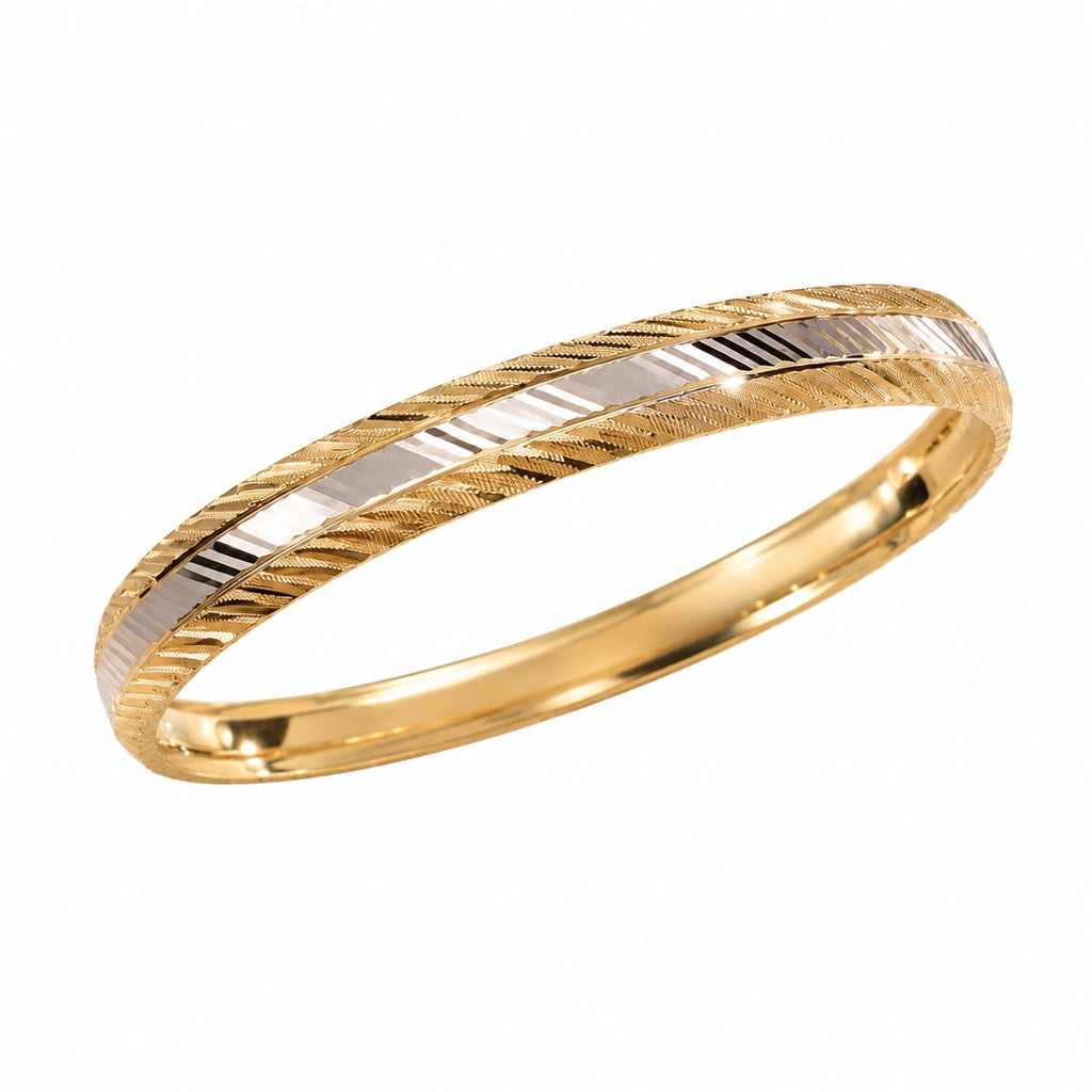 10K TWO TONE BANGLE – 7.5 – JY Jewelry Wholesale