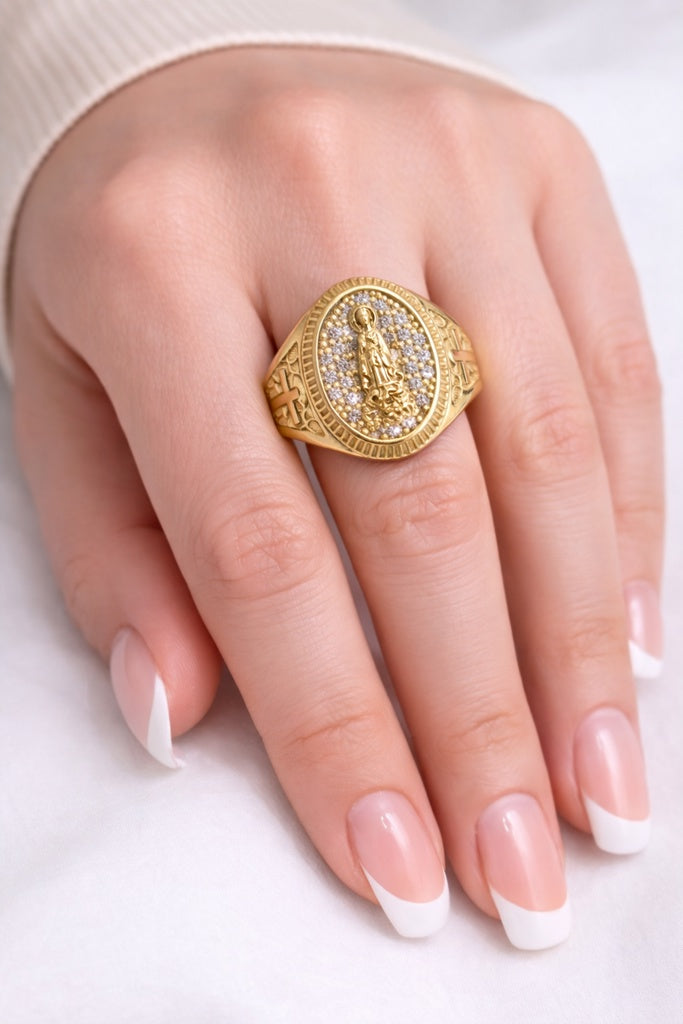 10K VIRGEN DE LA CARIDAD RING – 8.5 – JY Jewelry Wholesale