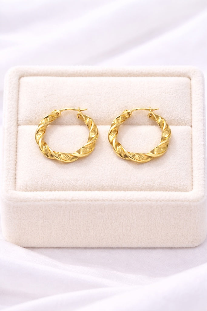 10K SMALL CROOKED HOOPS EARRINGS – 1 – JY Jewelry Wholesale