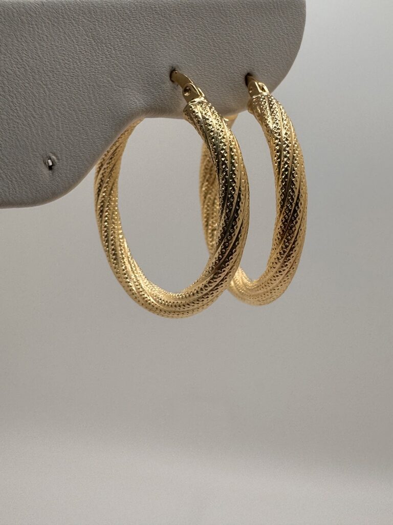 10K CROOKED NEVADAS HOOPS EARRINGS – 5 4.5MM – JY Jewelry Wholesale
