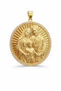 10K CZ FRAME HOLY FAMILY PENDANT – LARGE – JY Jewelry Wholesale
