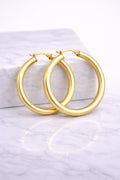 14K MODERN PLAIN HOOPS EARRINGS – 4 – JY Jewelry Wholesale