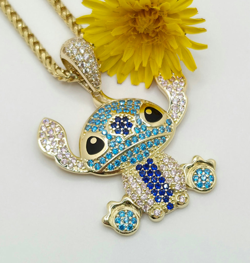 10K BLUE CZ STITCH PENDANT – JY Jewelry Wholesale
