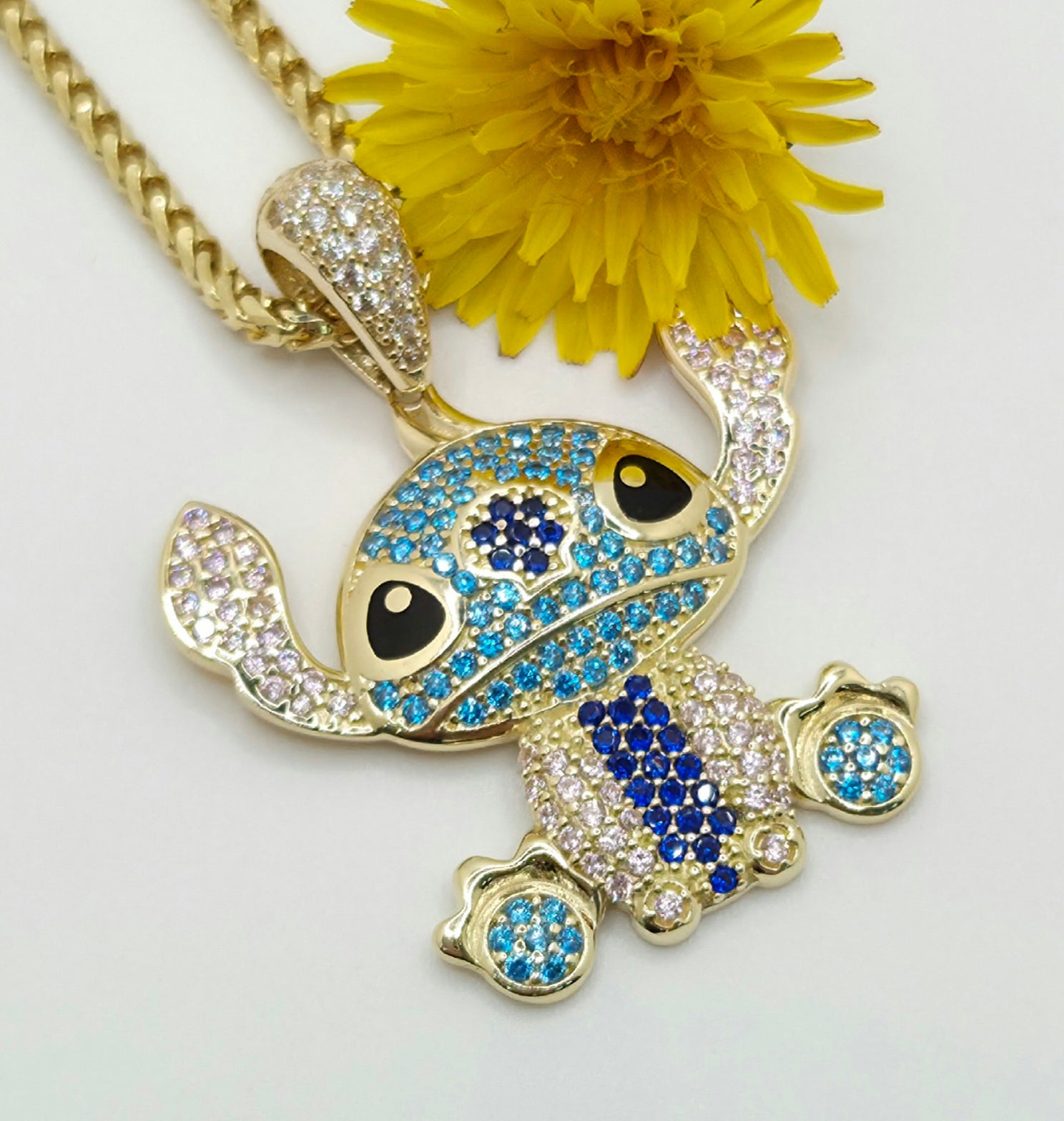 10K BLUE CZ STITCH PENDANT – JY Jewelry Wholesale