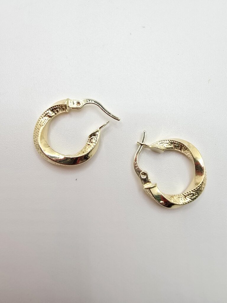 14K GREEK DESING CROOKED HOOPS EARRINGS – 1 – JY Jewelry Wholesale
