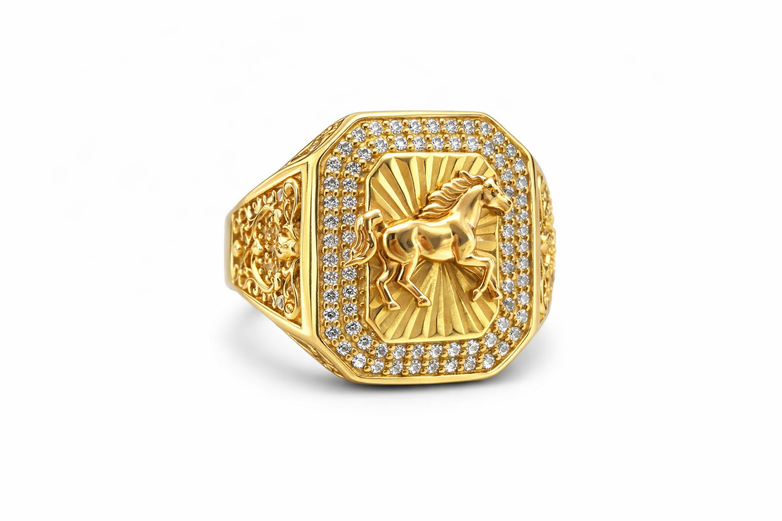 14K ELEGANT ROSE GOLD HORSE DETAIL RING – 9 – JY Jewelry Wholesale