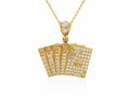 10K CZ POKER CARDS PENDANT – MEDIUM – JY Jewelry Wholesale