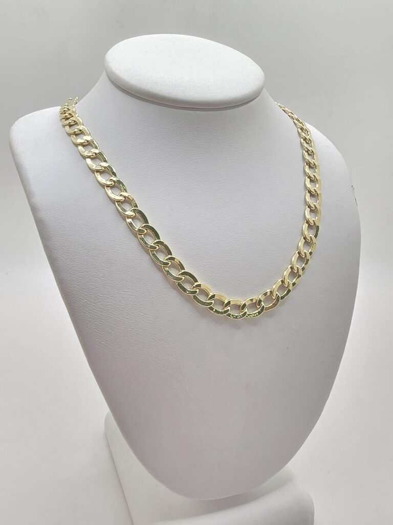 10K HOLLOW CUBAN CURB FLAT CHAIN – 16" 5.5MM – JY Jewelry Wholesale