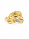 14K DELICATE CZ RIBBED AND INTERWINED DESIGN RING – 8 – JY Jewelry Wholesale