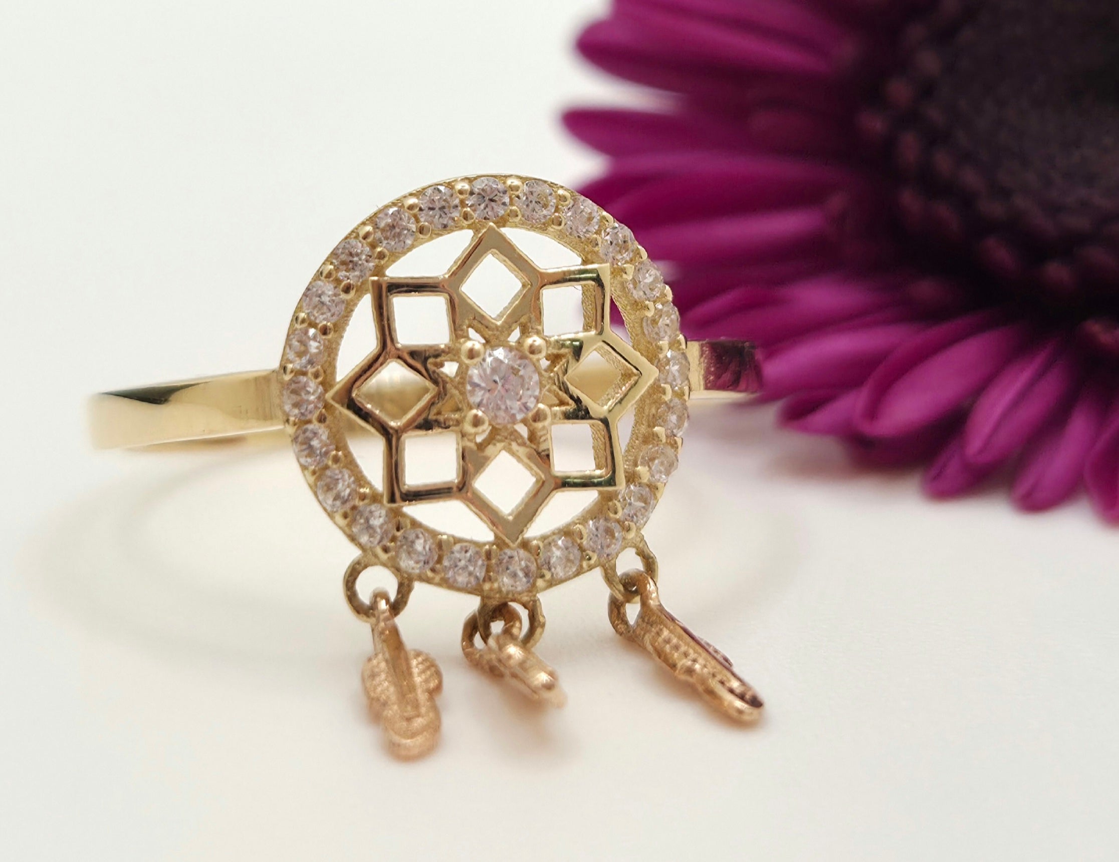 14K DELICATE DREAMCATCHER RING – 7 & 8 – JY Jewelry Wholesale
