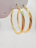 10K CROOKED HOOPS EARRINGS – 6 4MM – JY Jewelry Wholesale