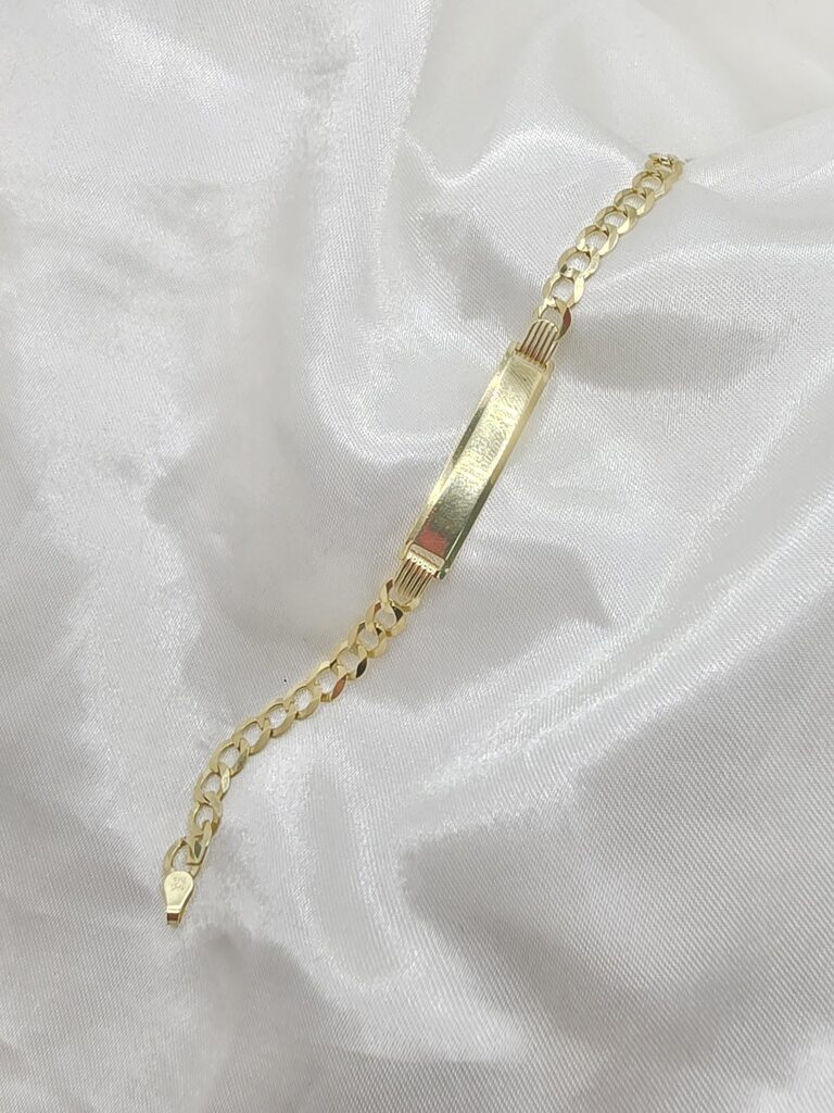 14K CUBAN CURB FLAT BABY ID BRACELET – 6" 5MM – JY Jewelry Wholesale