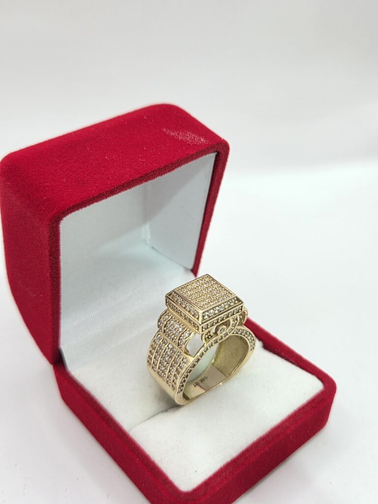14K CZ MAXI SQUARE WEDDING WOMAN'S RING – 7 – JY Jewelry Wholesale