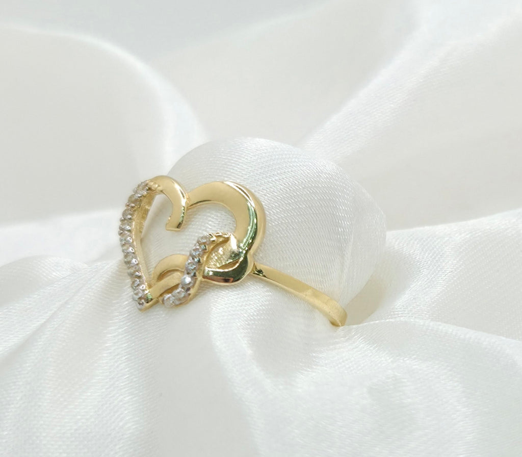 10K DELICATE CZ SILHOUETTE HEART INFINITY RING – 6-7 – JY Jewelry Wholesale