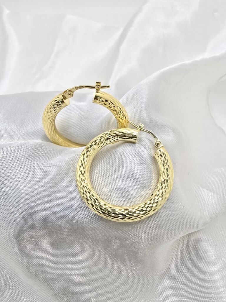 10K DIAMOND CUT HOOPS EARRINGS – 3 – JY Jewelry Wholesale
