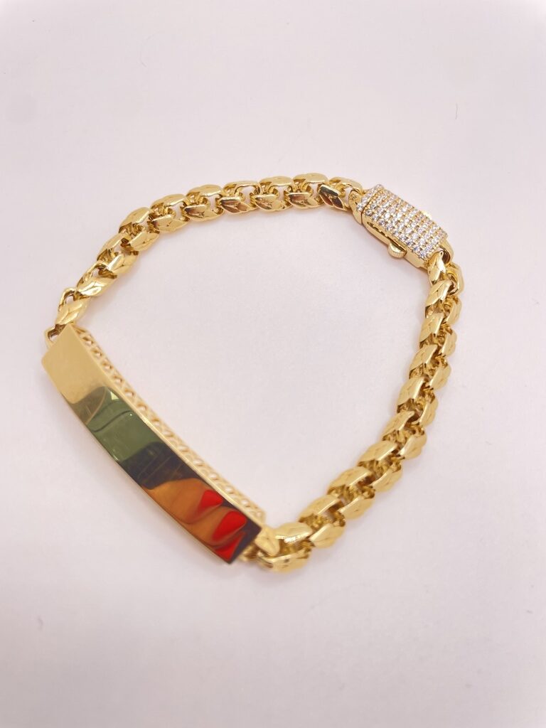 10K ID CHINO LINK STYLE BRACELET – 7" 5.5MM – JY Jewelry Wholesale