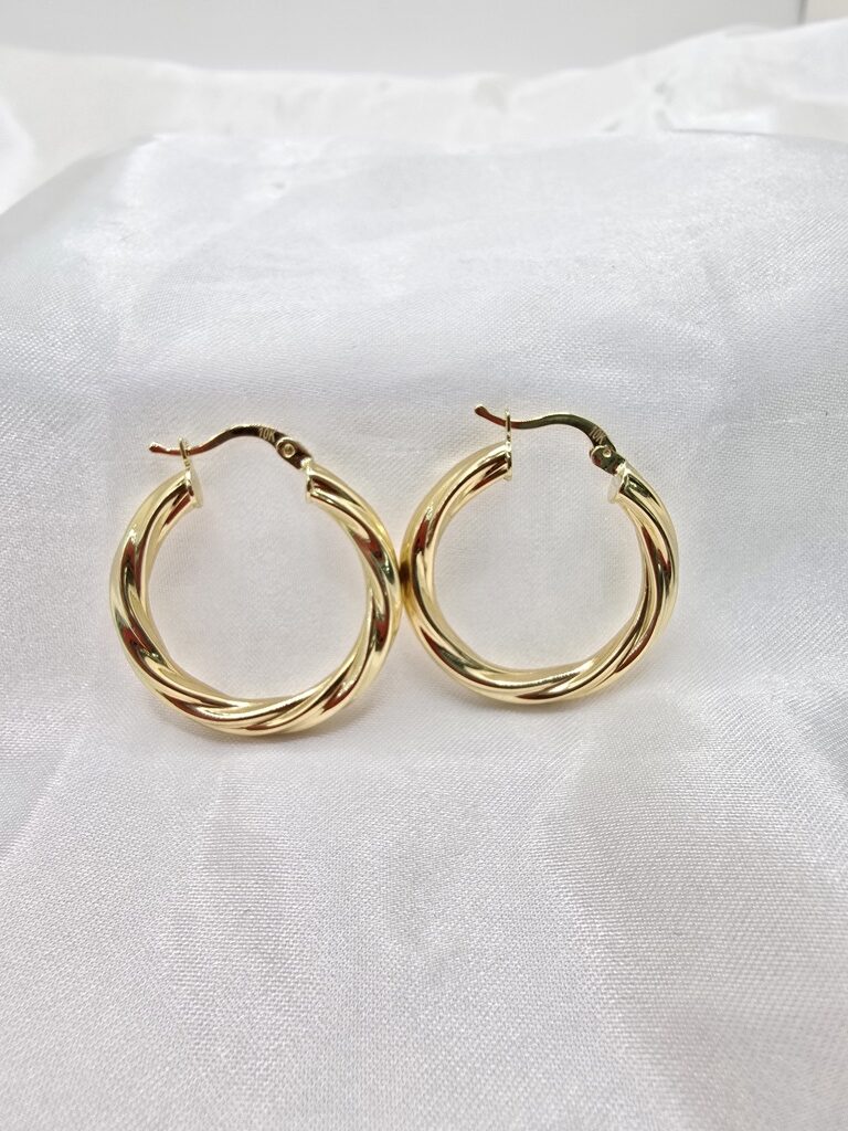 10K CROOKED HOOPS EARRINGS – 3 5MM – JY Jewelry Wholesale